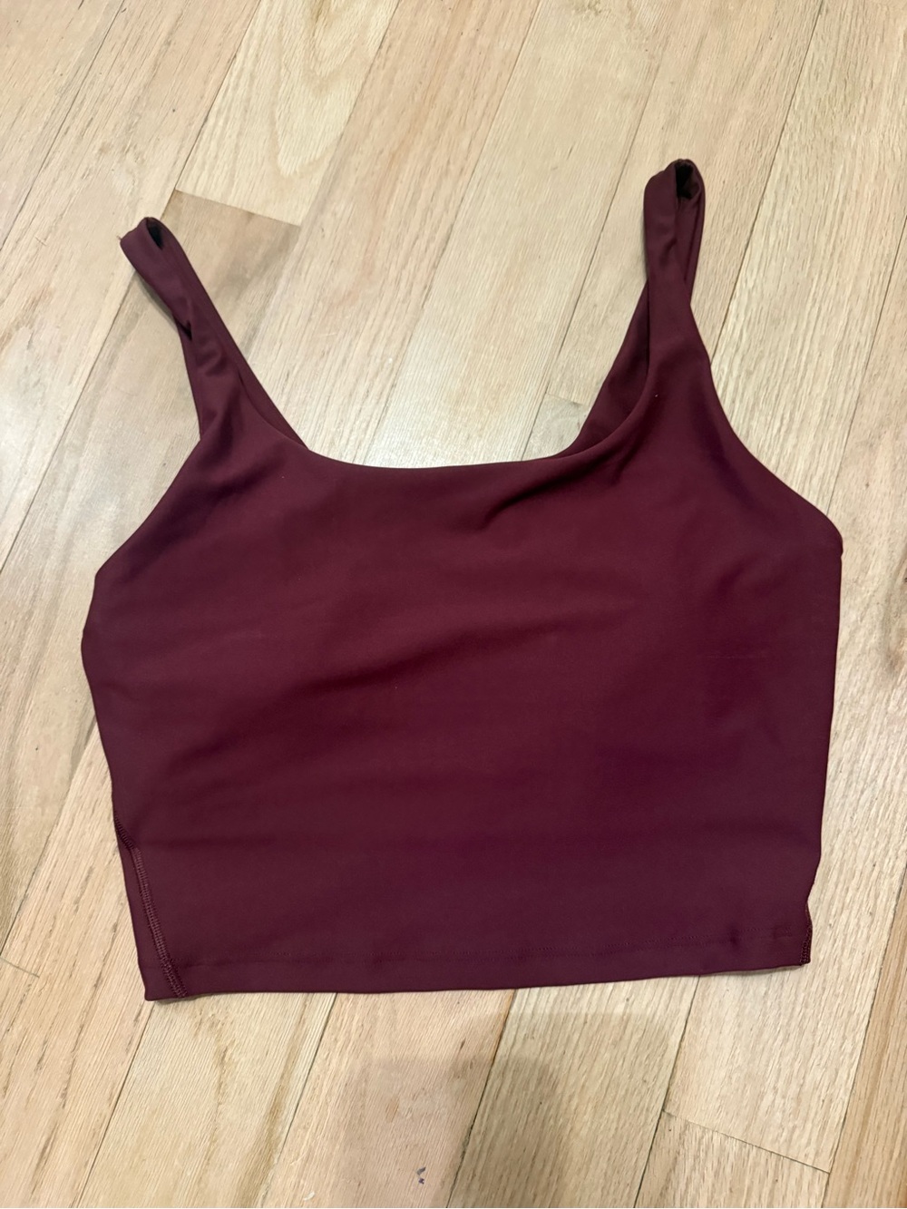 Women's Square-Neck Crop Powersoft Tank Top - Burgundy